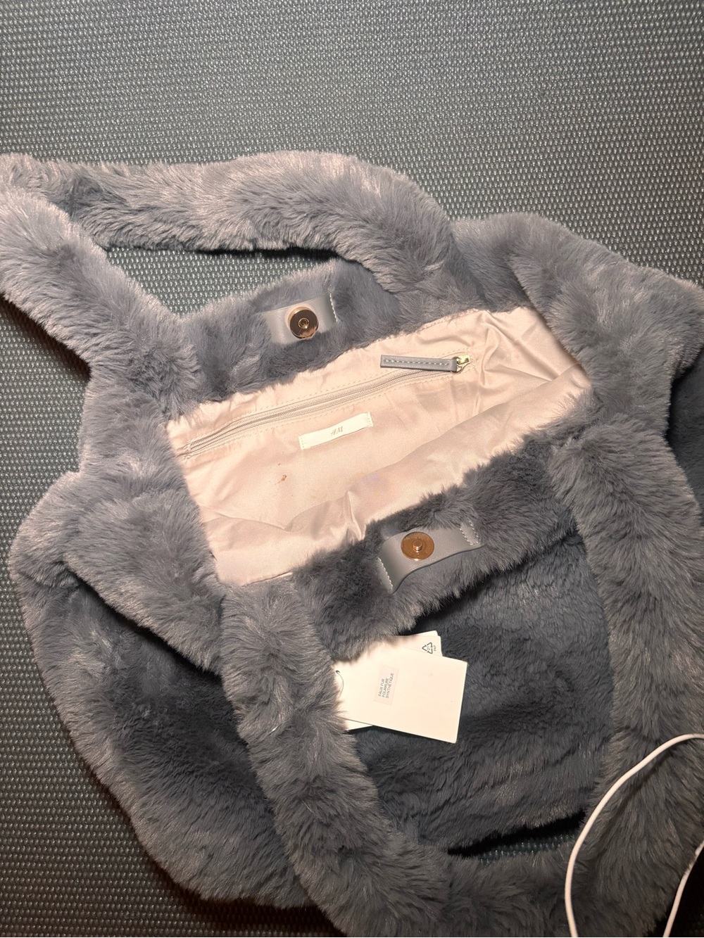 Grey Faux-Fur Tote Jacket Coat - Unbranded